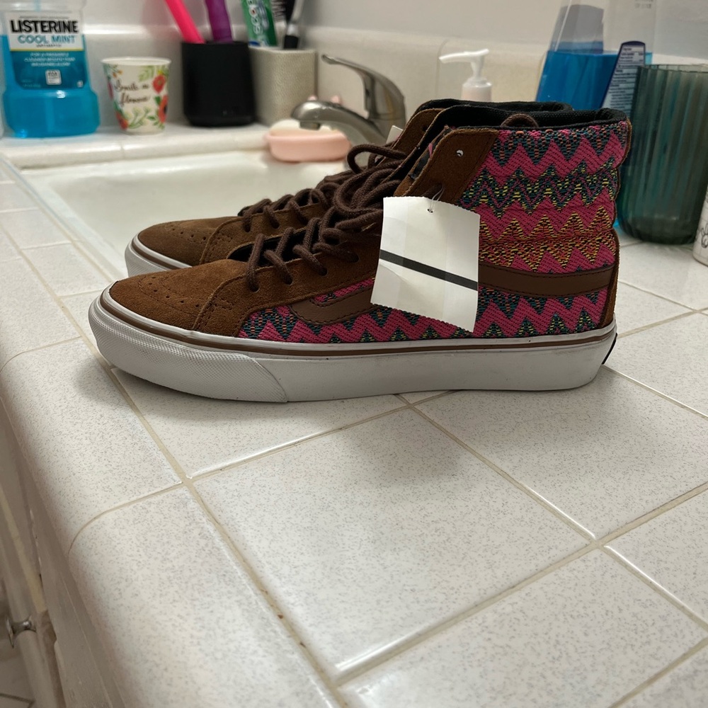 Vans Pink and Brown Skate Shoes